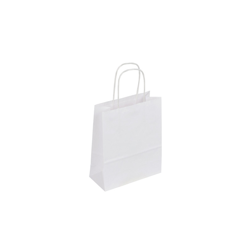 Sac kraft blanc poignées torsadées Sac kraft blanc poignées torsadées